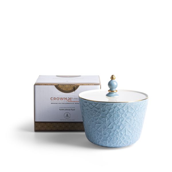 Medium Porcelain Vase From Crown - Blue