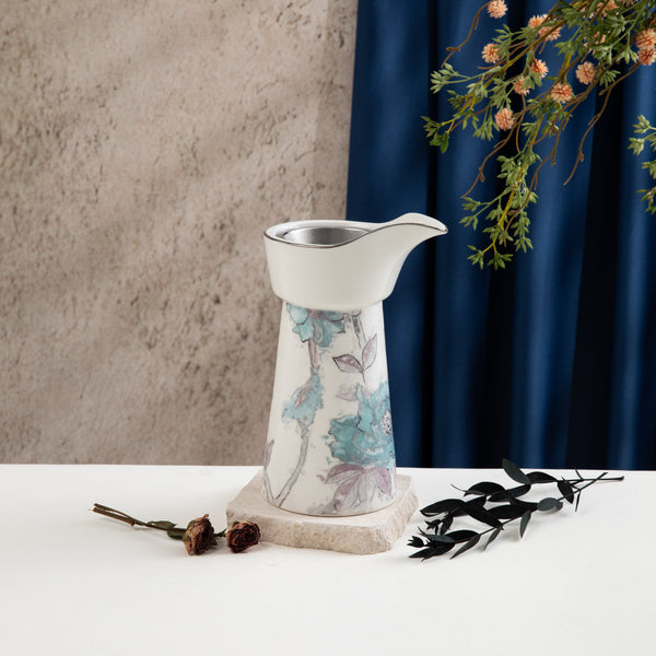 Porcelain Incense Burner Form Khuzama - Blue + Silver