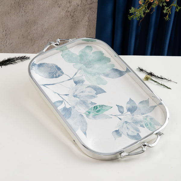Luxury Serving Tray From Marisella - Blue + Silver