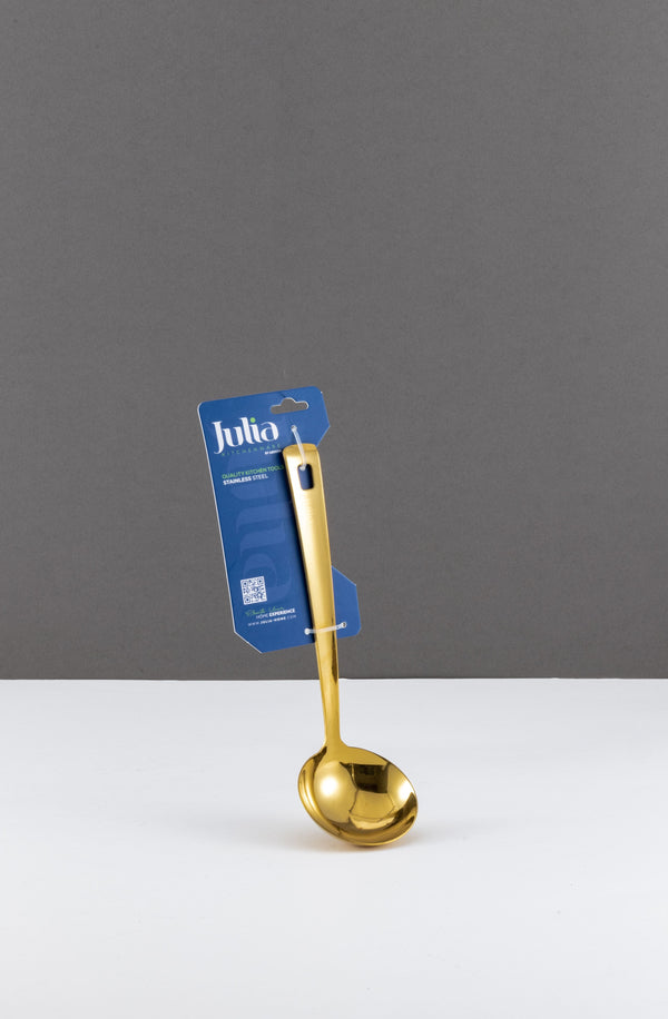 STAINLESS STEEL SOUP LADLE SHORT HANDLE-GOLD