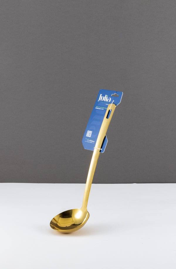 STAINLESS STEEL SOUP LADLE LONG HANDLE-GOLD