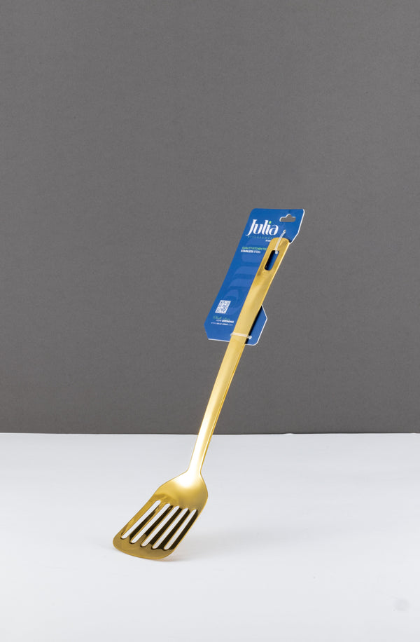 STAINLESS STEEL SLOTTED TURNER LONG HANDLE-GOLD