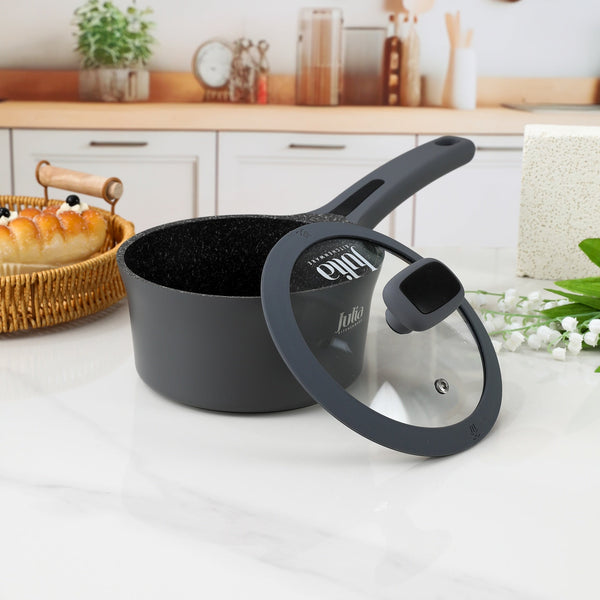 ELITE-EDGE SAUCEPAN WITH LID 16CM-GRAY