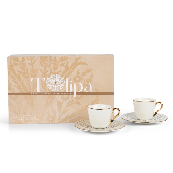 Tea Porcelain Set 12 Pcs From Tolipa - Grey